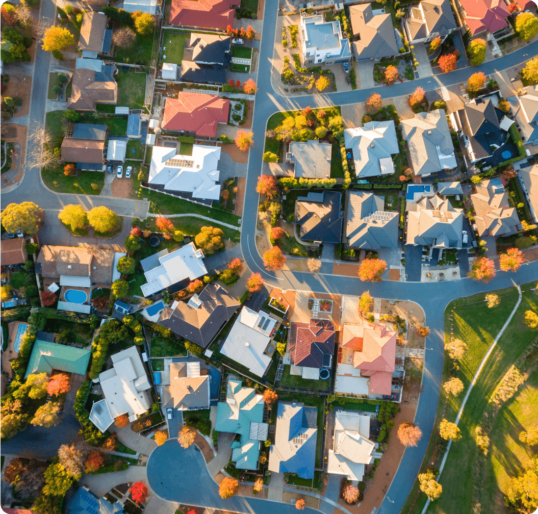 birds-eye view of residential neiborhood
